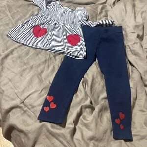 The Children's Place‎ Navy and White Heart Set